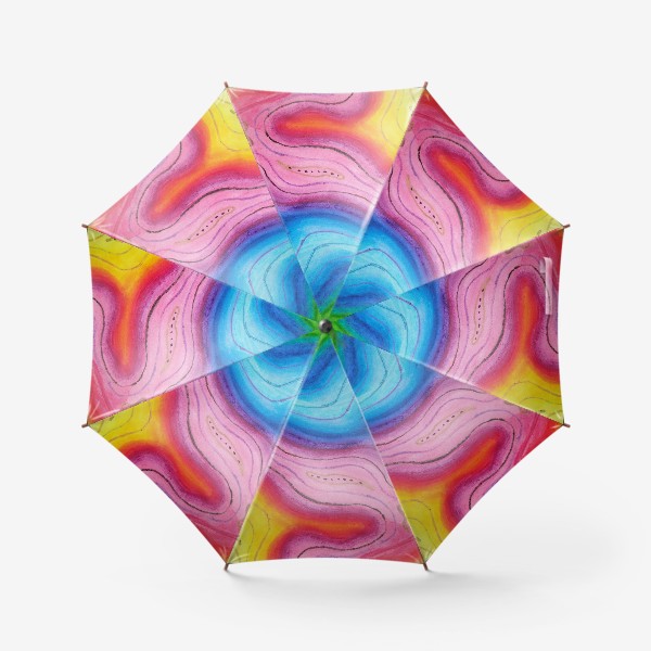 Зонт «радужные волны, разноцветные изгибы»