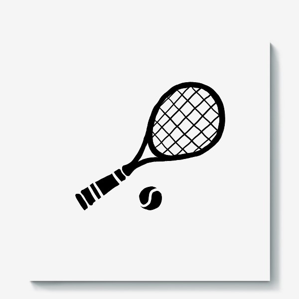 Холст «Теннисная ракетка с мячиком»
