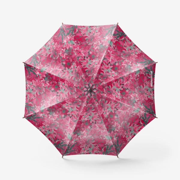 Зонт «Цветочный розовый паттерн Маджента цветы»