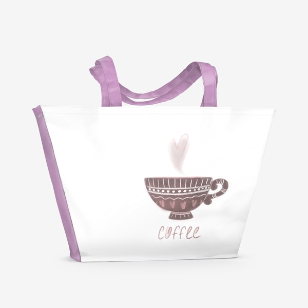 Пляжная сумка «Чашечка кофе - one love»