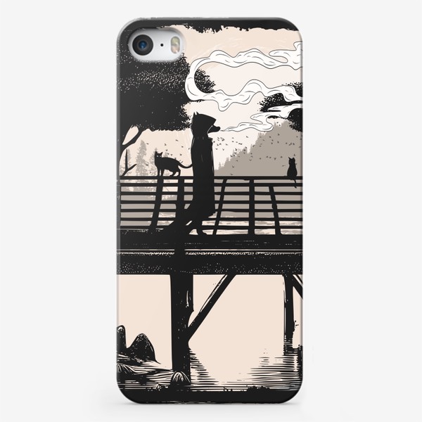 Чехол iPhone «Лиса и кошки»