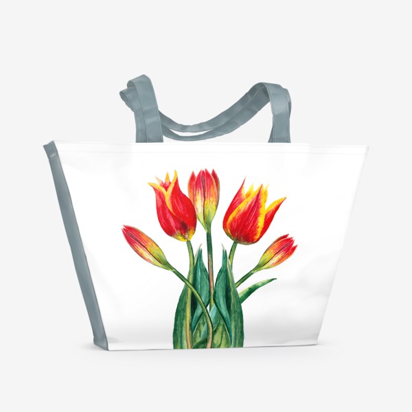 Пляжная сумка «Весенние цветы Тюльпаны 8 марта»