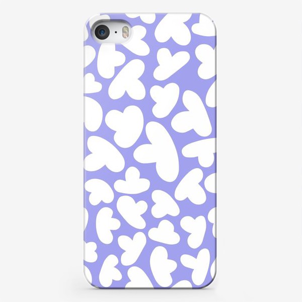 Чехол iPhone «Белые облачка на лиловом»