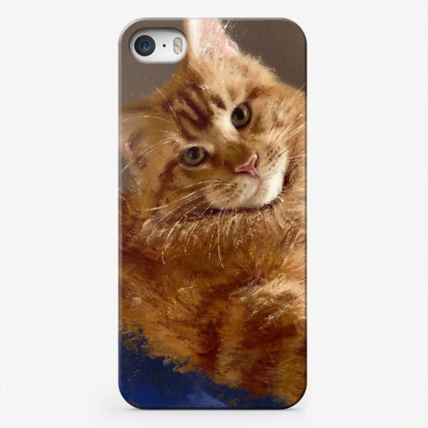 Чехол iPhone «Рыжий мейн-кун, пушистый шкодник. Красивый пастельный пушистый кот, забавный и милый.»