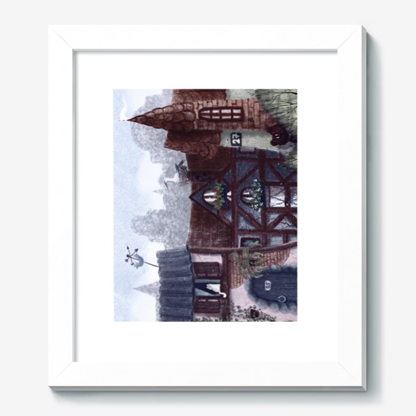 Картина «Городок. Красивые милые домики»