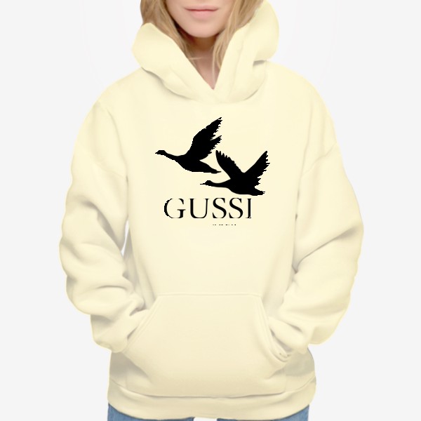 Худи «Прикол принт для девушки Gussi Gucci логотип»