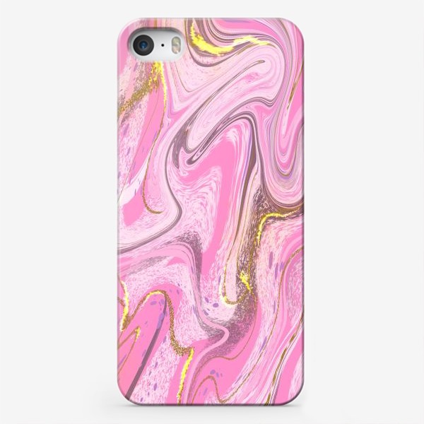 Чехол iPhone «Абстрактный розовый с золотом»