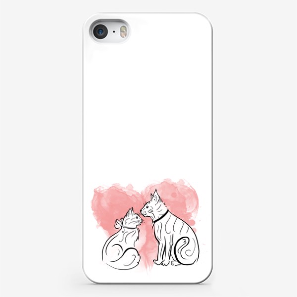 Чехол iPhone «Кошачья любовь. Влюбленные котики»