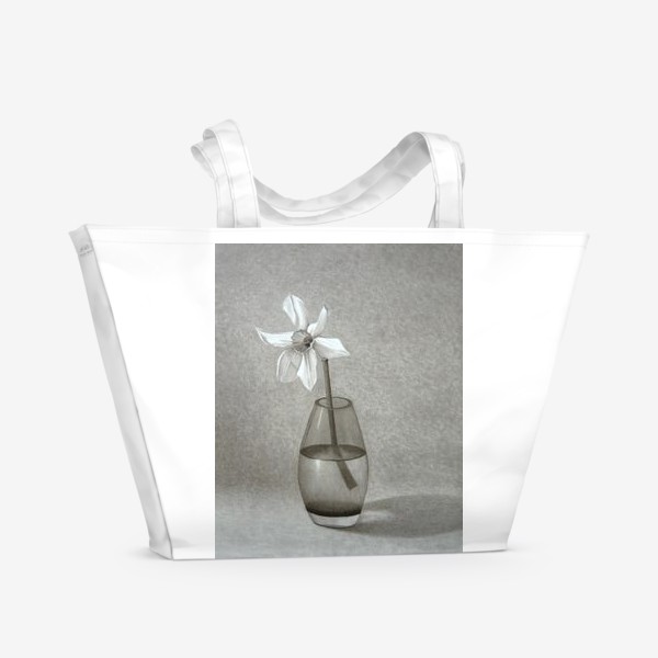 Пляжная сумка «Нарцисс. Весенние цветы. Рисунки цветов. Графика. Реализм.»