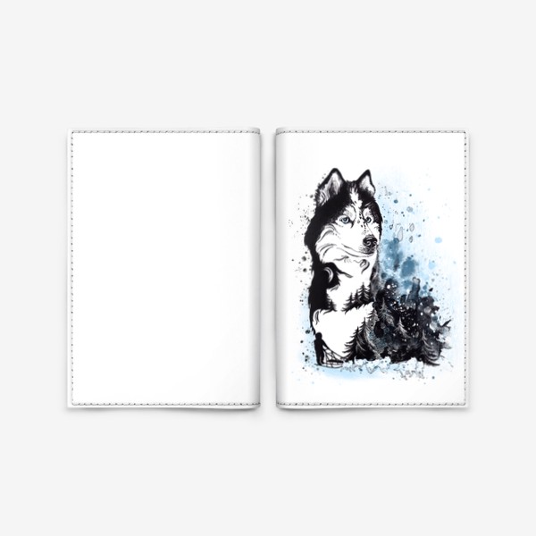 Обложка для паспорта «Душа севера, ездовые собаки хаски»