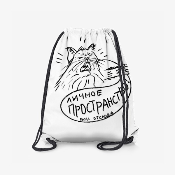 Рюкзак «Кот - мизантроп. Личное пространство! Скетч, смешные коты»