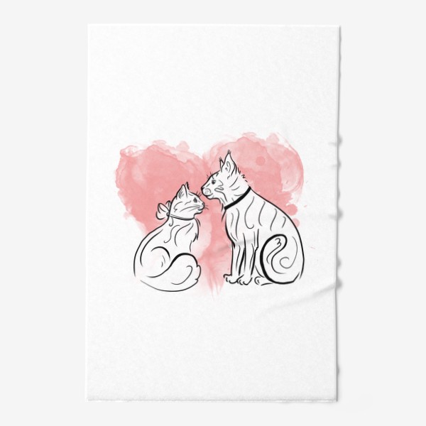Полотенце «Кошачья любовь. Влюбленные котики»