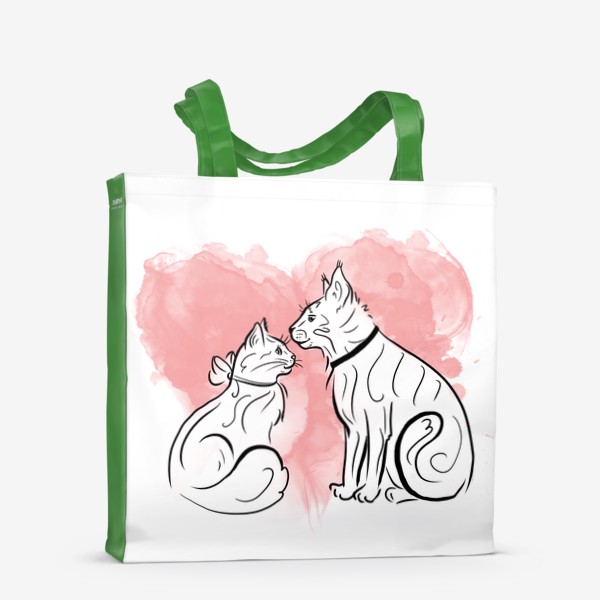 Сумка-шоппер «Кошачья любовь. Влюбленные котики»