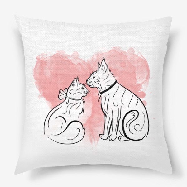 Подушка «Кошачья любовь. Влюбленные котики»