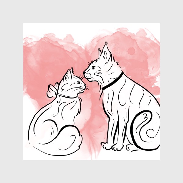 Шторы «Кошачья любовь. Влюбленные котики»