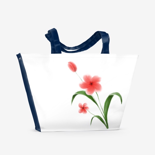 Пляжная сумка &laquo;Нежные акварельные цветы&raquo;