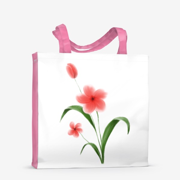 Сумка-шоппер «Нежные акварельные цветы»