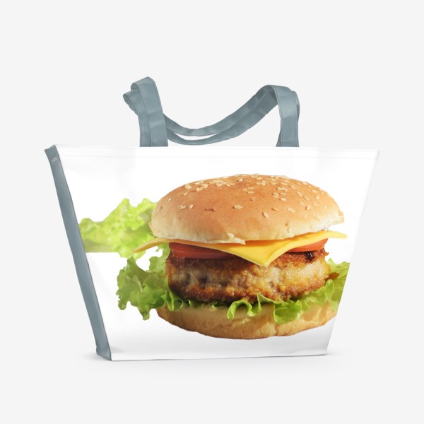 Пляжная сумка «гамбургер, чизбургер, фаст-фуд»