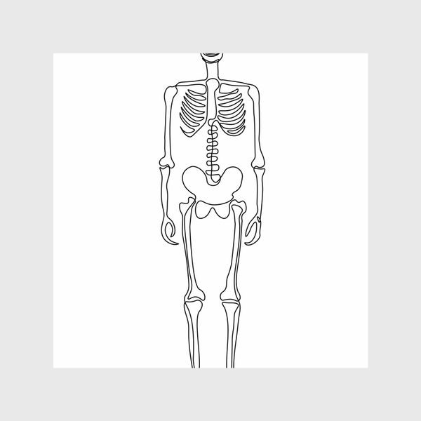 Шторы «абстрактный скелет человека, нарисовавнный непрерывной монолинией»