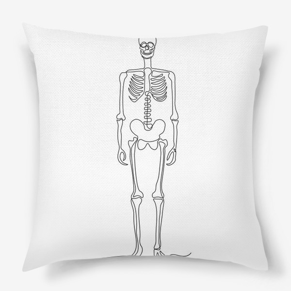 Подушка «абстрактный скелет человека, нарисовавнный непрерывной монолинией»