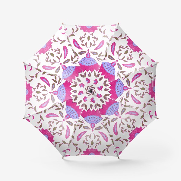 Зонт «Растительный орнамент на белом»