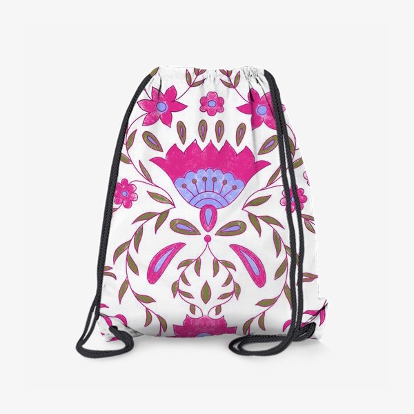 Рюкзак «Растительный орнамент на белом»