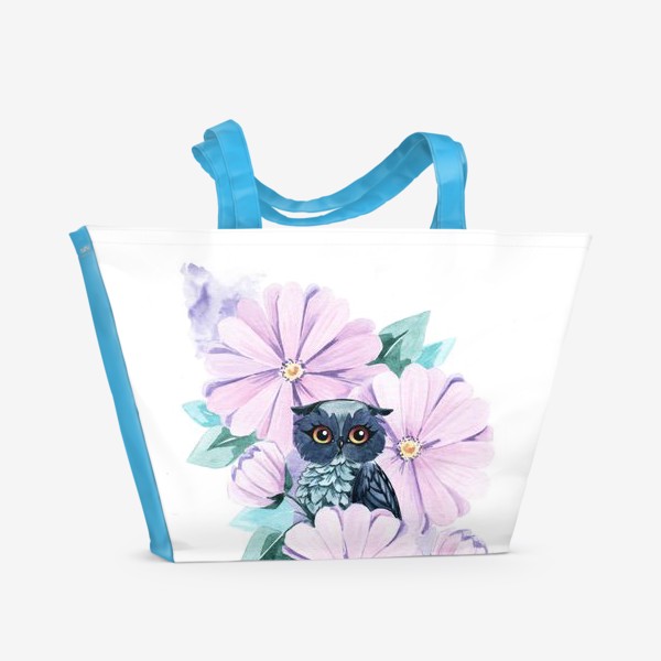 Пляжная сумка «Сова в цветах»