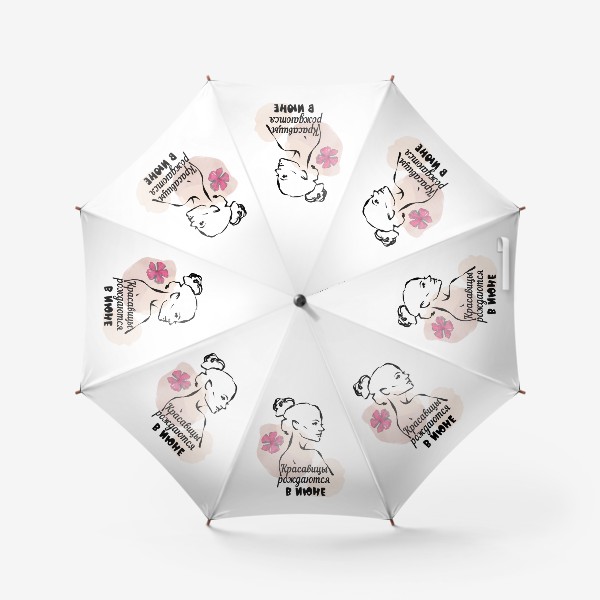 Зонт «Принт для знаков Близнецы Рак девушка лайн арт»