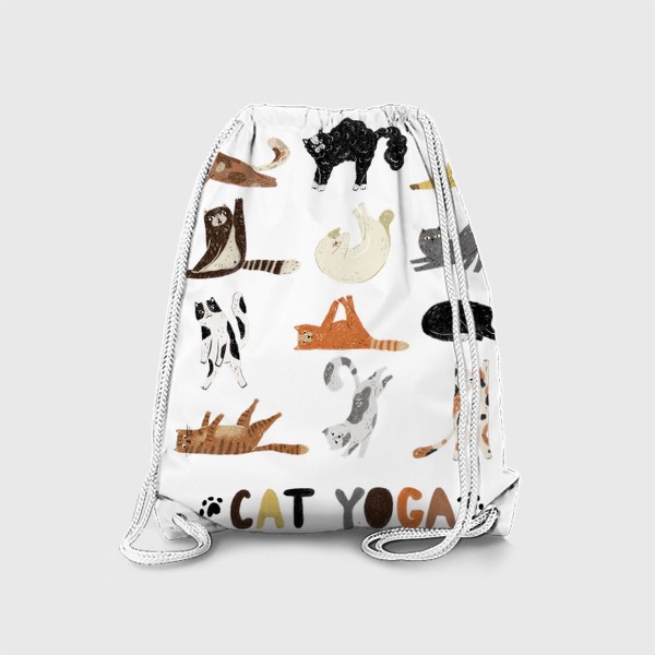 Рюкзак «Cat yoga, спортивные коты и йога. Смешные котики»