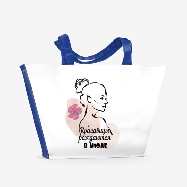 Пляжная сумка «Принт для знаков Рак Лев девушка лайн арт иллюстрация»