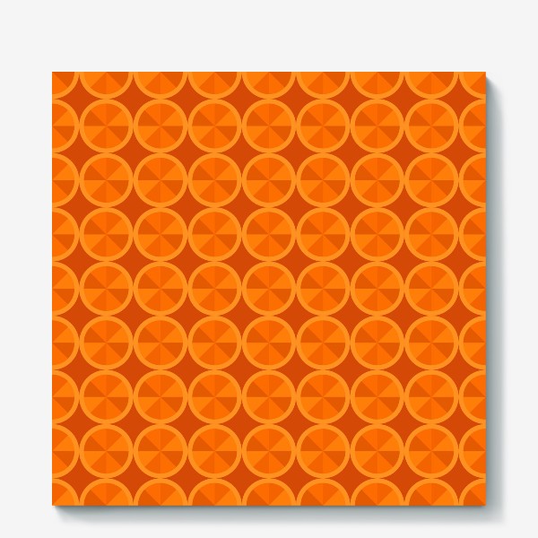 Холст «Абстрактный орнамент из оранжевых кругов »