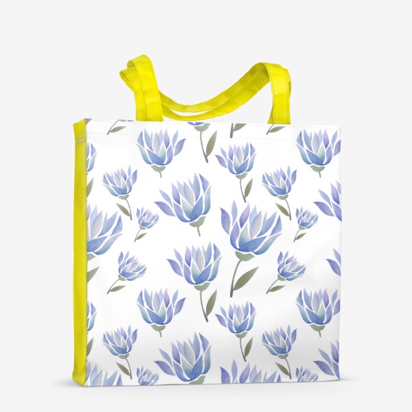 Сумка-шоппер «Голубые тюльпаны - акварель»