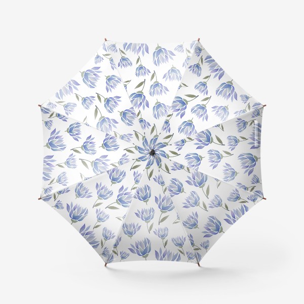 Зонт «Голубые тюльпаны - акварель»