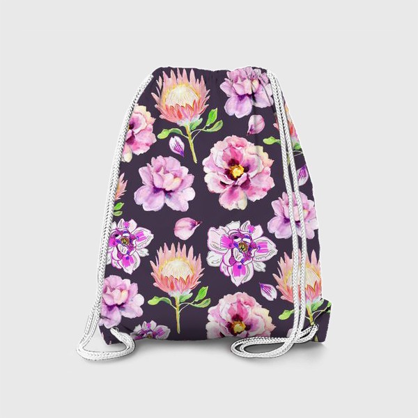Рюкзак «Цветочный пионовый паттерн»