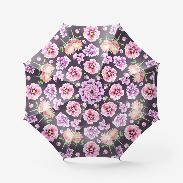 Зонт «Цветочный пионовый паттерн»