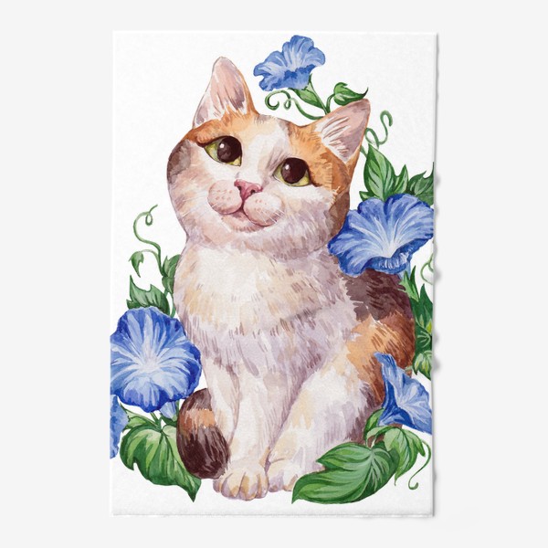 Полотенце «Кот в цветах»