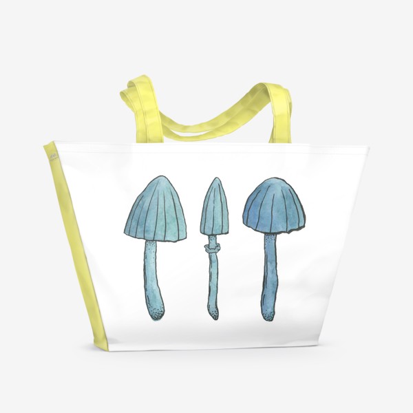 Пляжная сумка «Грибы акварельные»