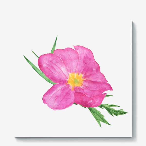 Холст «Акварельный розовый пион»