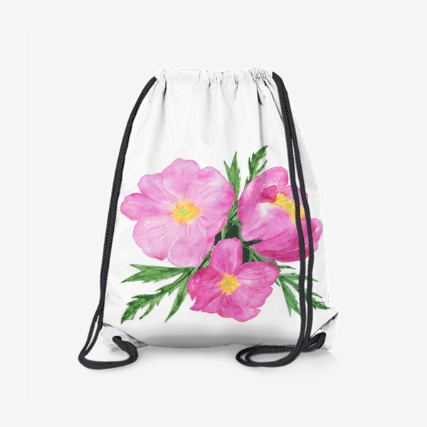 Рюкзак «Букет акварельных розовых пионов»