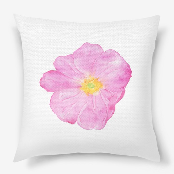 Подушка «Акварельный цветок розовый пион»