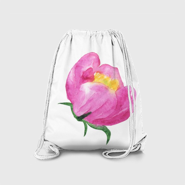 Рюкзак «Бутон акварельный розовый пион»