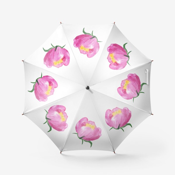 Зонт «Бутон акварельный розовый пион»