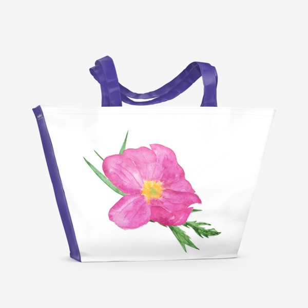 Пляжная сумка «Акварельный розовый пион»