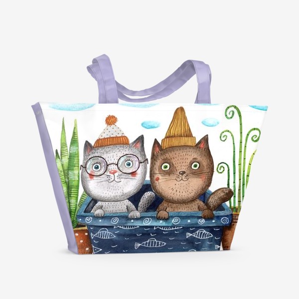 Пляжная сумка «Горшечные коты»