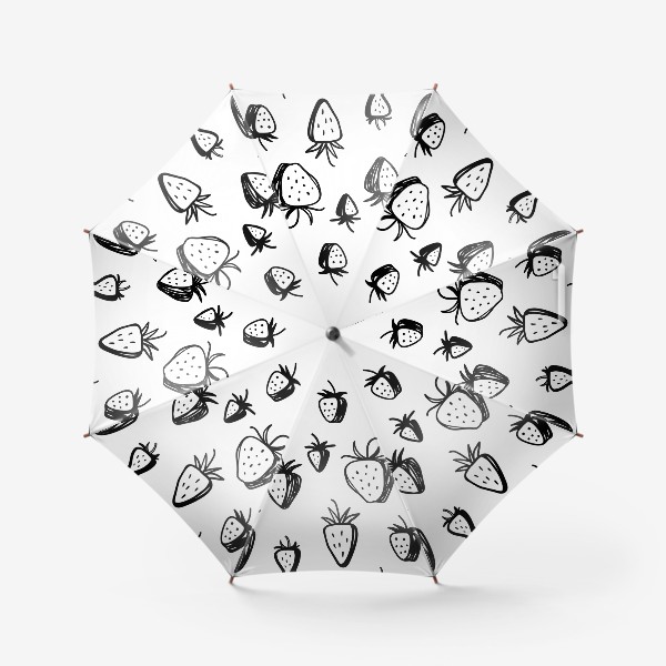 Зонт «Клубника в стиле скетч. Карандашный рисунок»