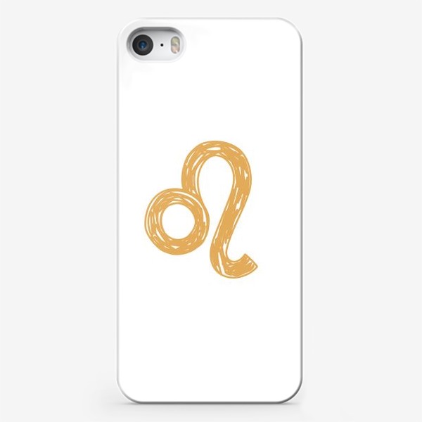 Чехол iPhone «Золотой лев. Гороскоп. Знак зодиака в стиле карандашного рисунка. Скетч»