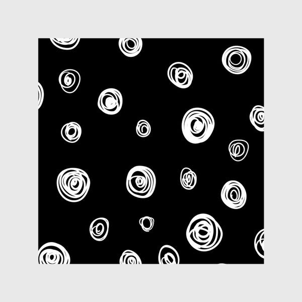 Шторы «Абстрактные белые пятна на черном фоне»