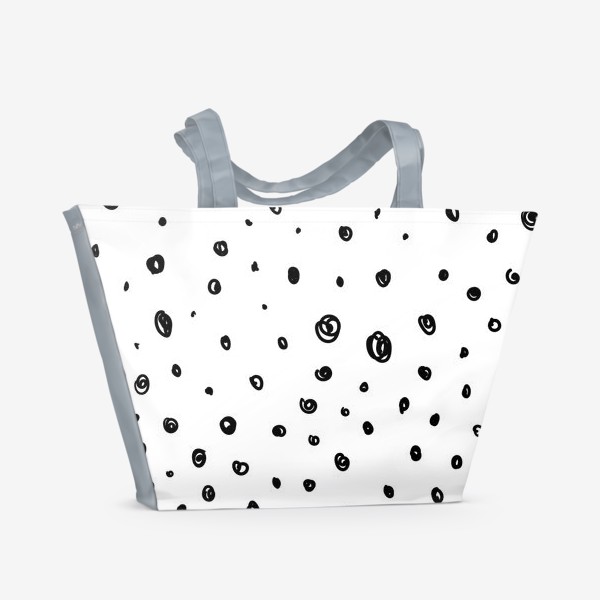 Пляжная сумка «Абстрактные точки и пятна. Каляки»