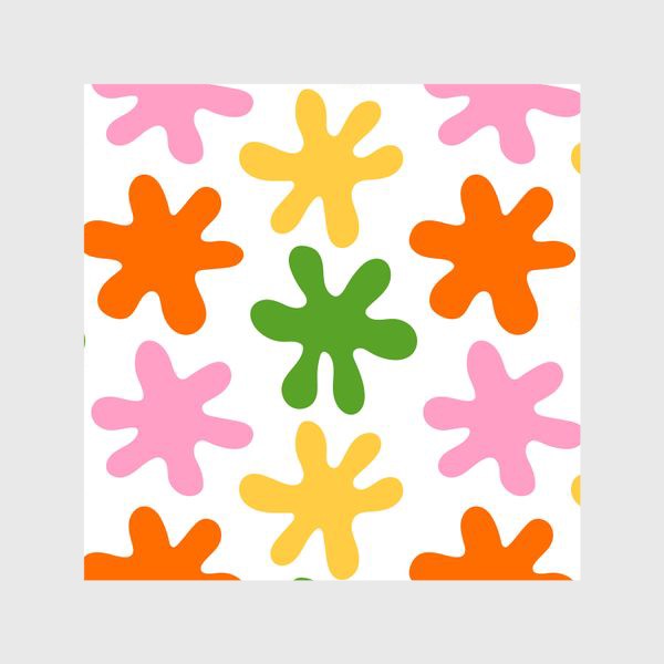 Шторы «Разноцветные абстрактные цветы кляксы»