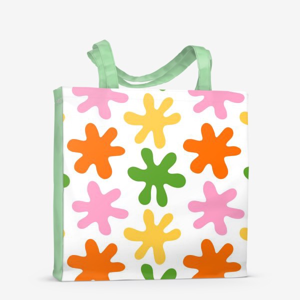 Сумка-шоппер «Разноцветные абстрактные цветы кляксы»